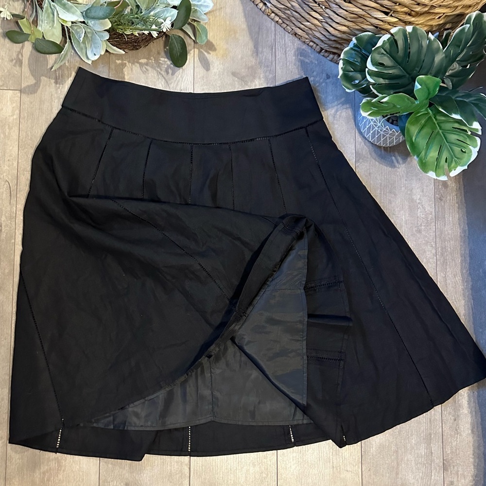 Vintage Lily Stanhope Women’s Black Linen Blend Skirt Skirt Size 12 Black Lined